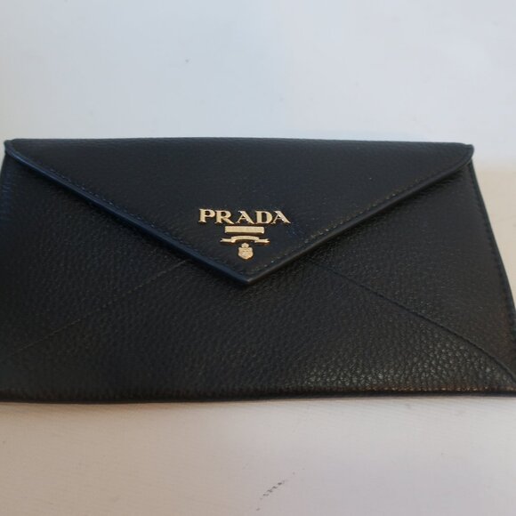 NWT AUTHENTIC Prada Black Leather Wallet - Picture 4 of 14